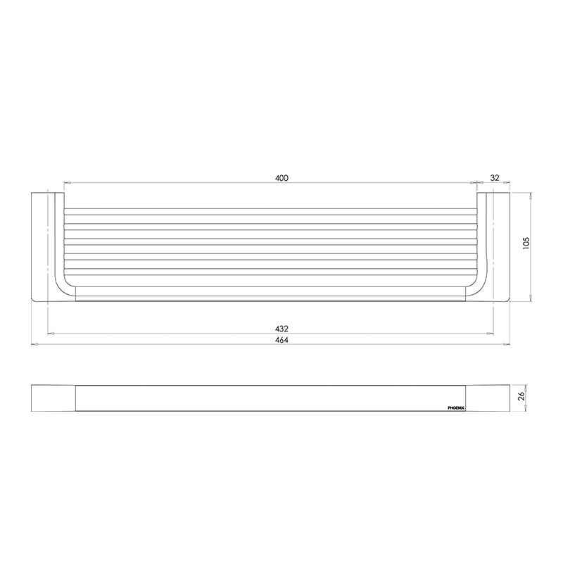 Phoenix Gloss Shower Shelf Brushed Nickel