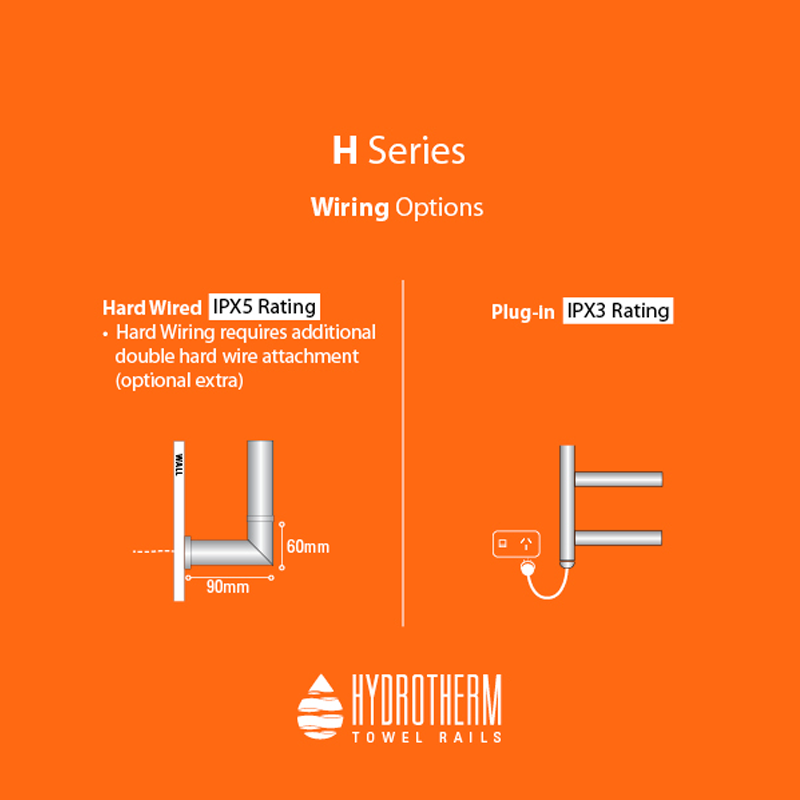 Hydrotherm H2 Heated Towel Rail - 700x600mm