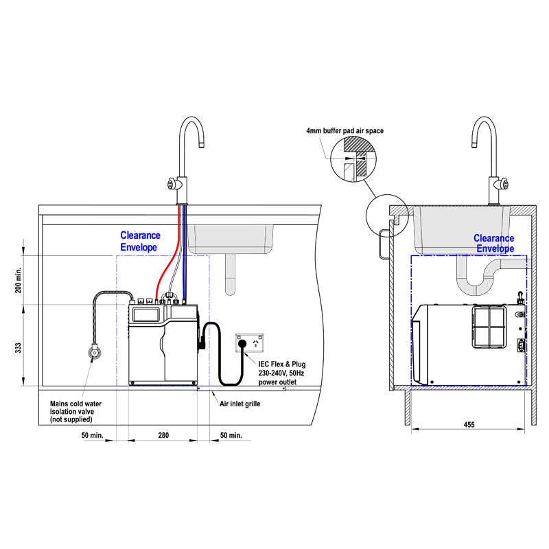 Zip Hydrotap G5 Arc Gunmetal Chilled and Boiling H52784Z9 Installation