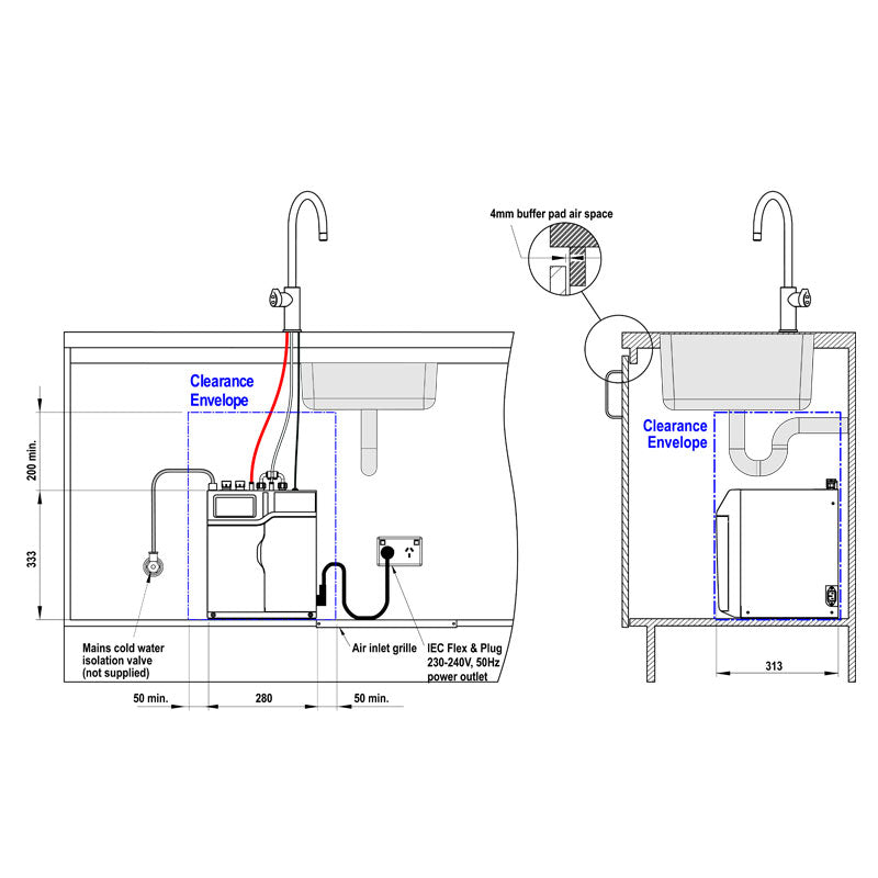 Zip Hydrotap G5 Arc Bright Chrome Boiling and Ambient H52785 Installation