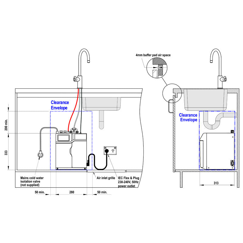 Zip Hydrotap G5 Arc Gunmetal Boiling and Ambient H52785Z9 Installation