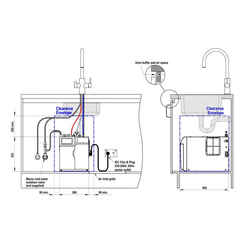 Zip Hydrotap G5 Celsius ARC All-In-One Boiling, Chilled Brushed Gold H57784Z7 Installation