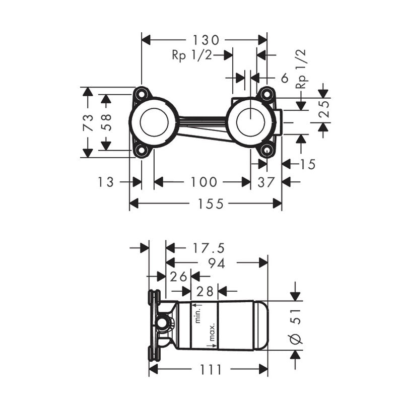Hansgrohe Basic Set for Basin Mixer Specification