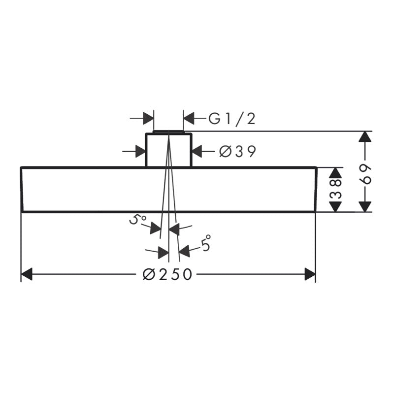 Hansgrohe Rainfinity Overhead Shower 250 1jet Specification