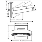 Hansgrohe Rainfinity Overhead shower 250 1jet with Wall Connector Specification