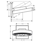 Hansgrohe Rainfinity Overhead shower 250 3jet with Wall Connector Specification
