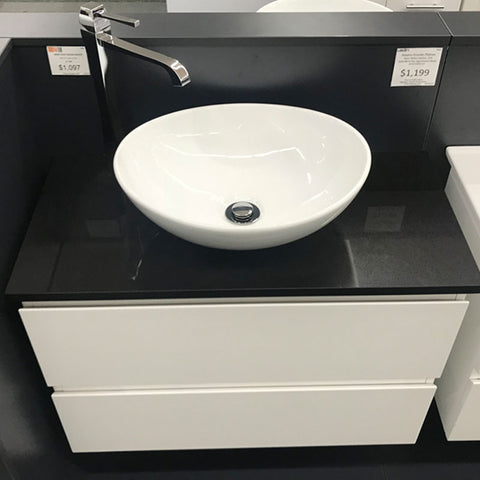 Ledin Havana 750 Ensuite Drawer Unit - White Wall Hung with Stone Top & Ceramic Basin