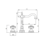 Parisi Hermitage Basin /Bath Hob Set Chrome (Cross Handle) Specification