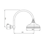 Parisi Hermitage Shower Head (200mm) & Curved Arm Specification