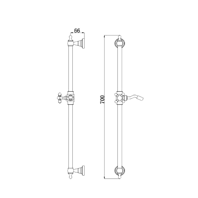 Parisi Hermitage Sliding Rail with Hand Shower Specification