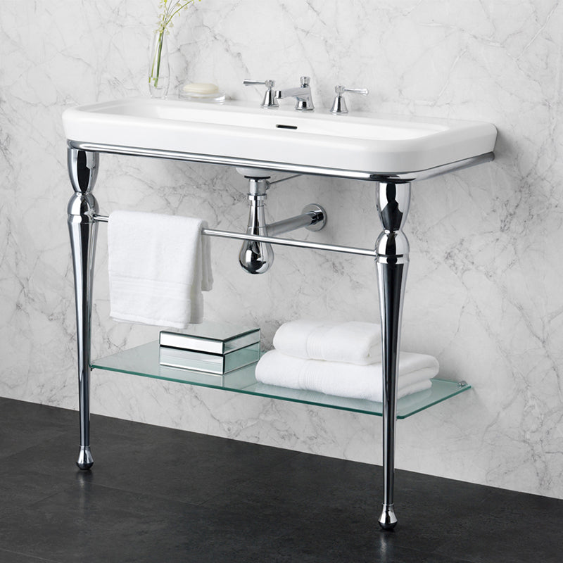 Victoria + Albert Candella 114 Washstand - 1 Tap Hole - Gloss White - CAN-114-1TH-PC