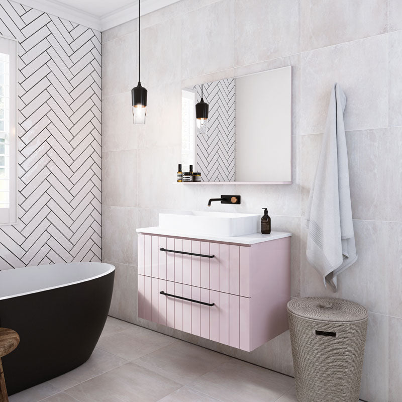 Timberline Henley Wall Hung Vanity with Caesarstone Top & Basin 750mm