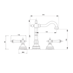 Parisi Hermitage Basin/Bath Hob Set with Lever Handle - Brushed Pewter 