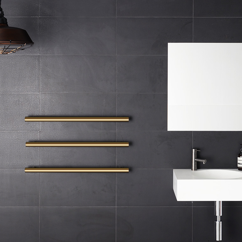 Hydrotherm Bespoke 900 Combination Tubes & Robe Hook - Tumbled Brass