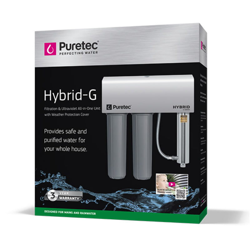 Puretec Dual stage filtration plus UV and weather protection, 130 Lpm, 1” conn