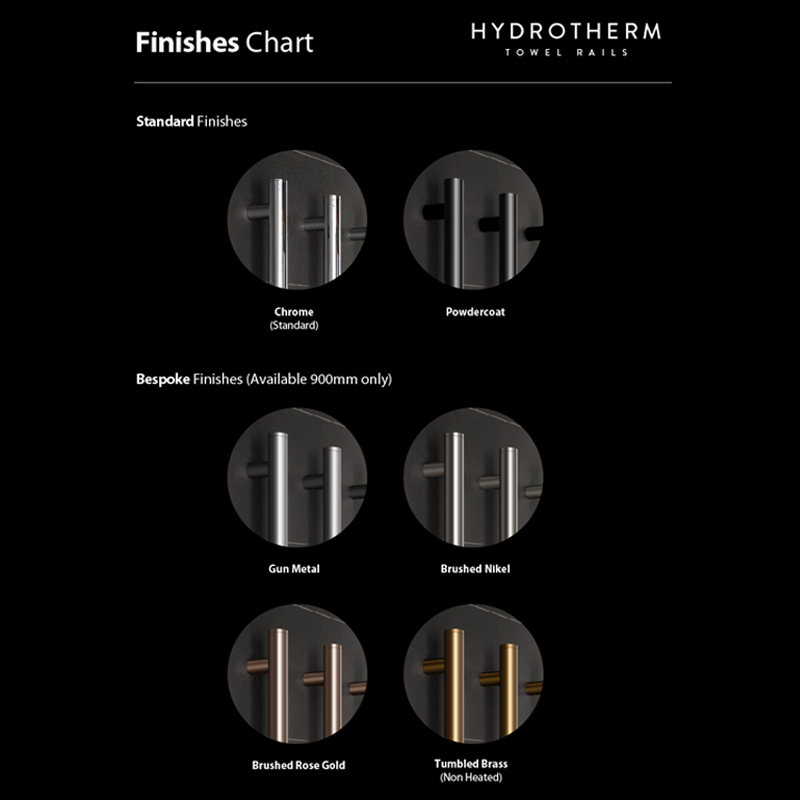 Hydrotherm Bespoke 900 Combination Tubes & Robe Hook - Tumbled Brass