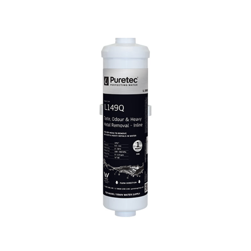 Puretec IL149Q Inline / External Fridge Filter Cartridge, 10” ¼, 1 Micron
