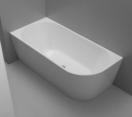 Millennium Kiato 1500mm Wall Faced Left Hand Corner Acrylic Freestanding Bath - Gloss White