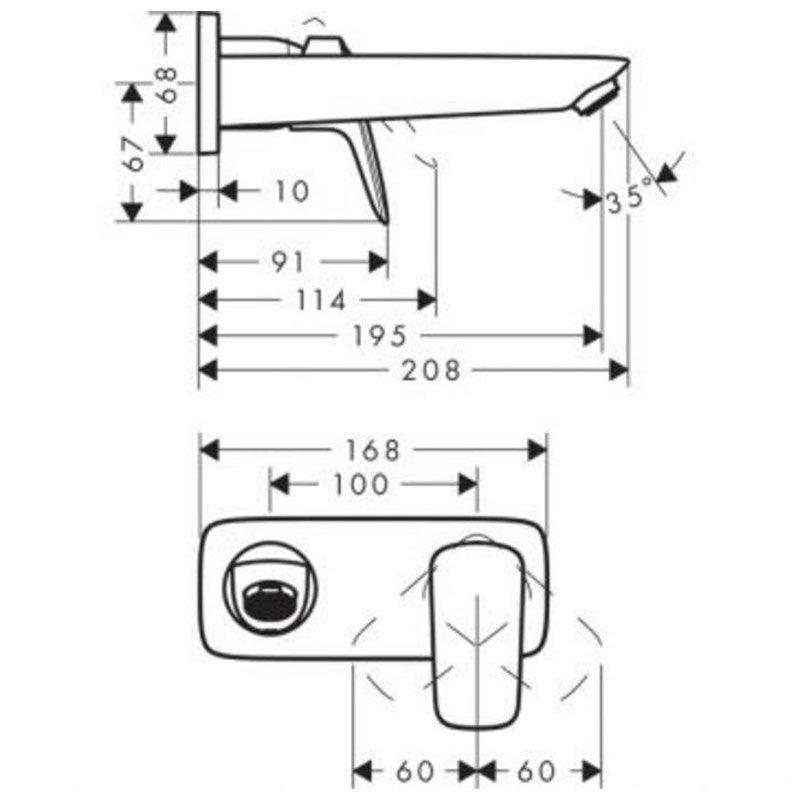 Hansgrohe Logis Single Lever Basin Mixer with 195mm Spout