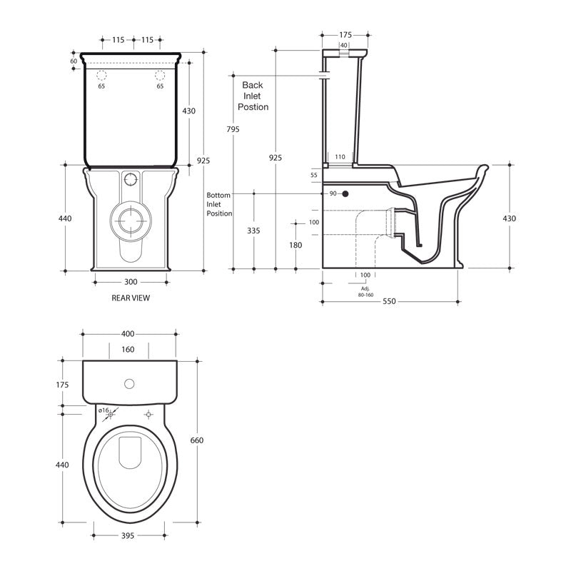 Studio Bagno Impero Back to Wall Toilet Suite Spec