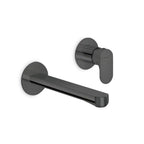 Parisi Linfa II Matt Black Wall Basin Mixer with Spout