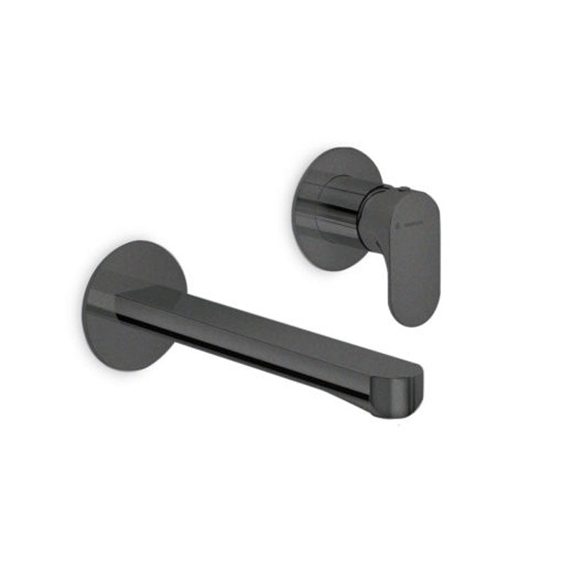 Parisi Linfa II Matt Black Wall Basin Mixer with Spout