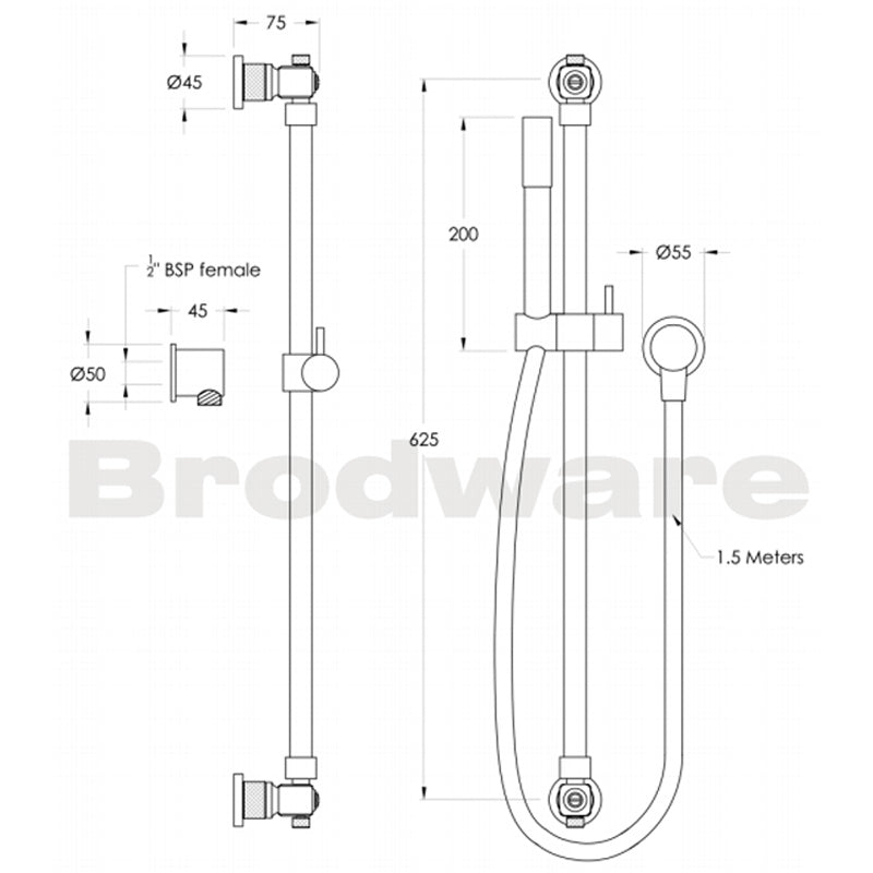 INDUSTRICA HANDSHOWER SLIDER SET Spec
