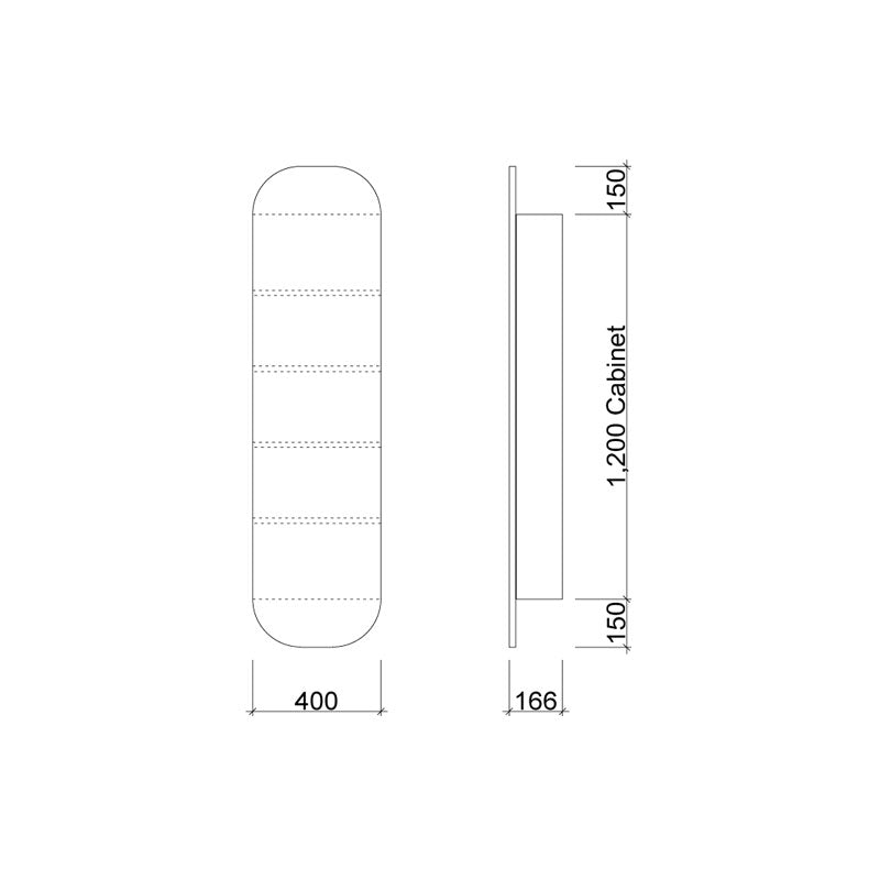 Timberline Arch Jazz Mirror Tallboy 450mm Specificaton