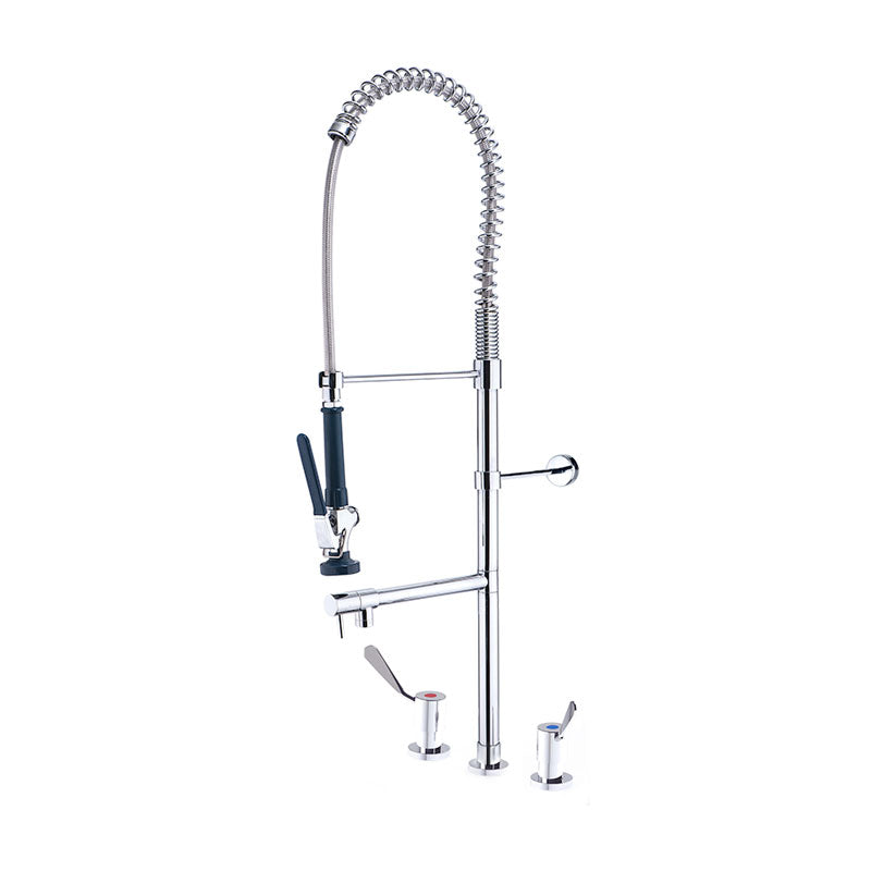 Gentec JETFLO Pre Rinse Unit with Pot Filler & 100mm Lever Recessed Control Valves