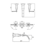 Parisi Jazz Lever Wall Basin Set with Spout Specification