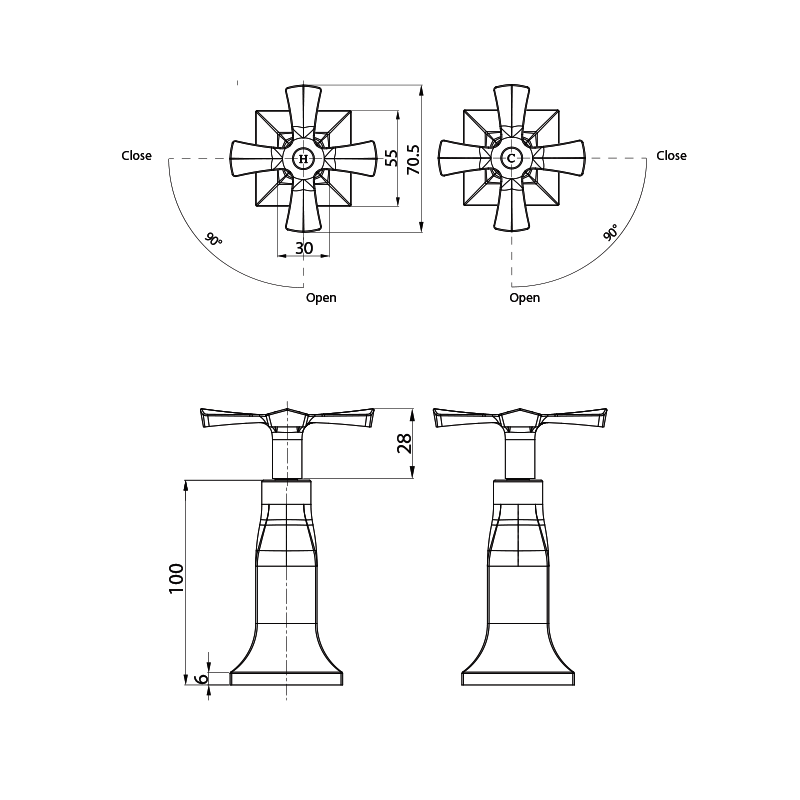 Parisi Jazz Wall Top Assemblies