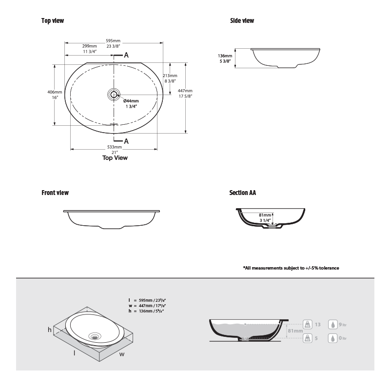 Victoria + Albert Kaali 60 Basin