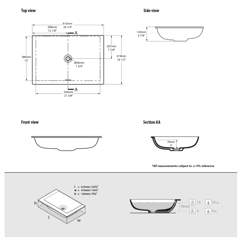 Victoria + Albert Kaldera 62 Basin