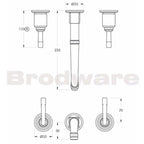 Brodware Industrica Wall Set - Metal Lever Handles 230mm Spec

