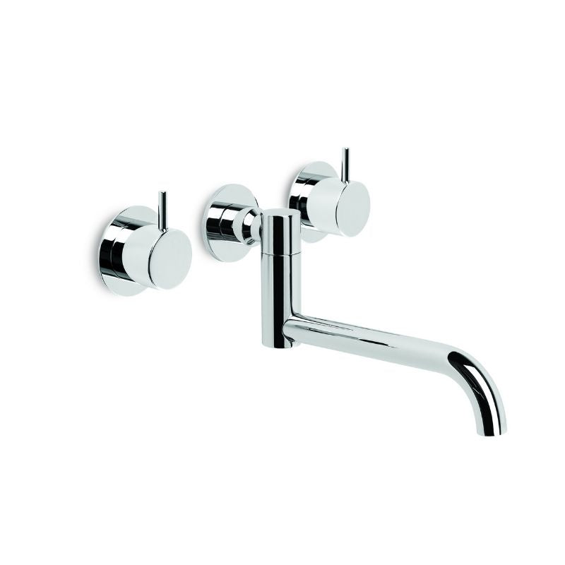 Brodware Minim Wall Set with 210mm Double Swivel Spout - Durobrite Chrome