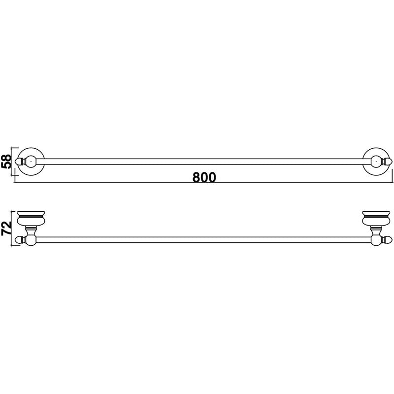 PLD Kingston Single Towel Rail 800mm specifications