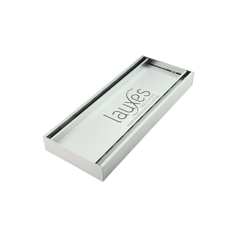 Lauxes Tile Inset Slimline Grate Silver 100mm Wide