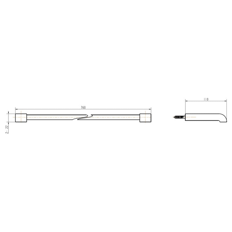 Gareth Ashton Double Towel Rail 760mm - Black Specification