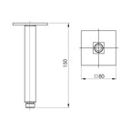 Phoenix Tapware Lexi Ceiling Arm 150mm - Chrome Specification