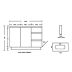 Ledin Jane Oak 1200 Freestanding Vanity with Solid Surface Top & Basin