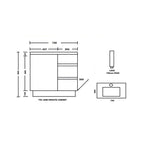 Ledin Jane Ensuite 750 Freestanding Vanity Spec
