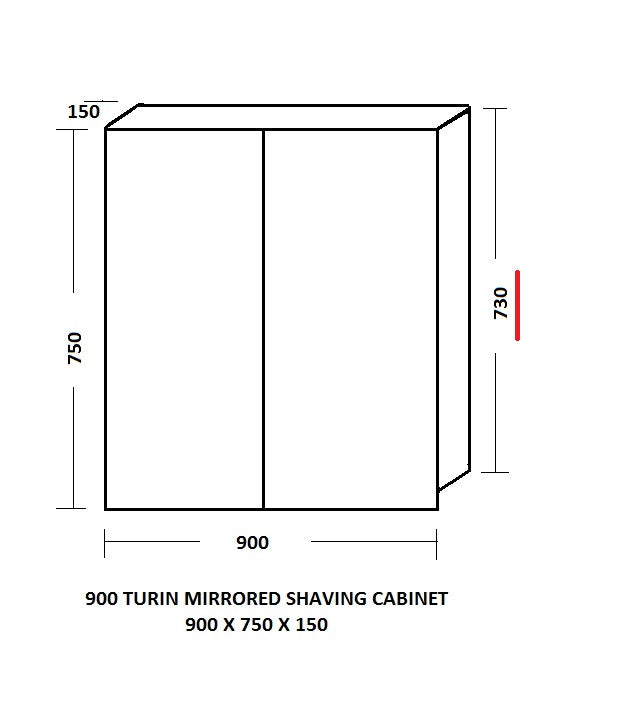 Ledin Turin 900 Mirror Wall Cabinet