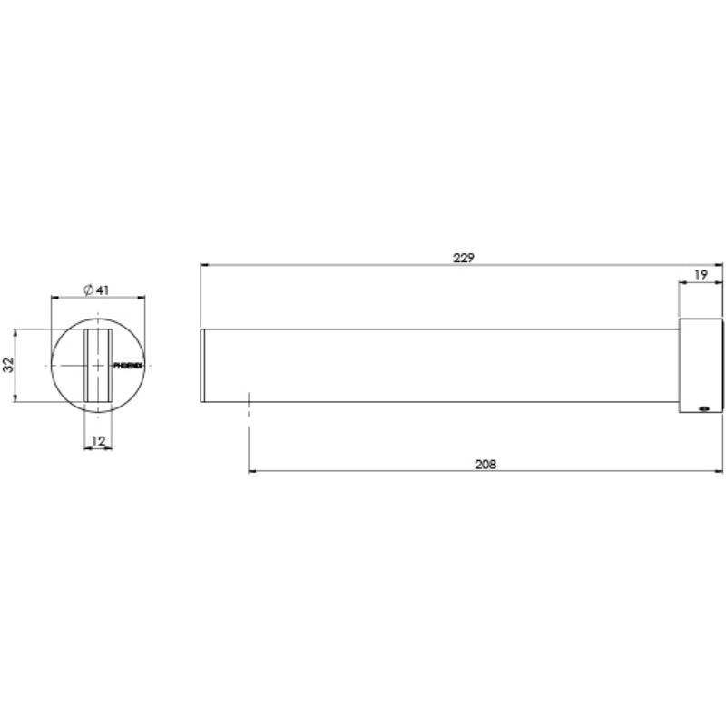 Phoenix Lexi MKII Bath Outlet 200mm - Specification Sheet