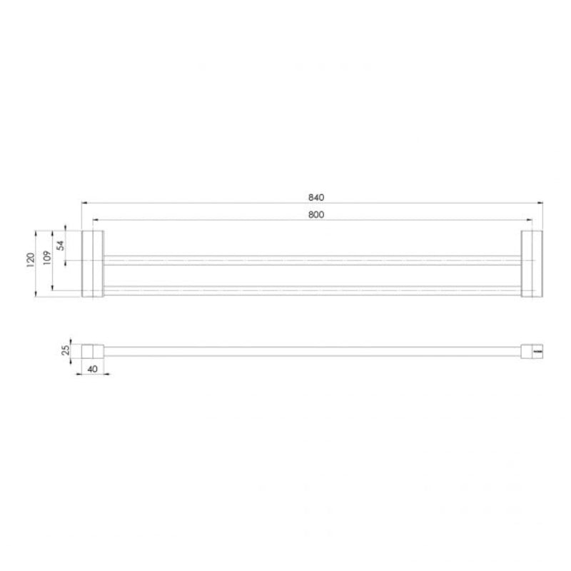 Phoenix Lexi MKII Double Towel Rail 800mm -  Specification