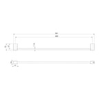 Phoenix Lexi MKII Single Towel Rail 800mm -  Specification