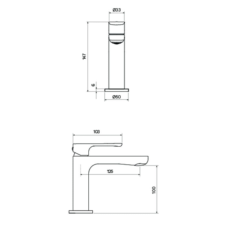 Parisi Linfa Basin Mixer Chrome Specification