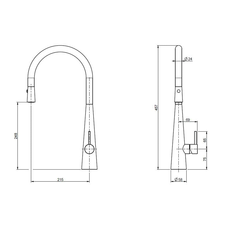 Linsol Giacomo Pull Out Sink Mixer Specification