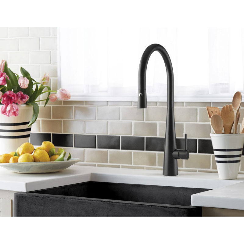 Linsol Giacomo Pull Out Sink Mixer Matte Black Lifestyle