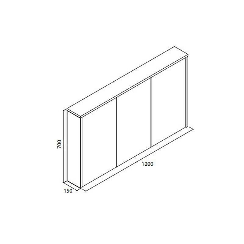 Parisi Look 120 Mirror Cabinet- Gloss White Specification