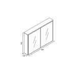 Parisi Look 80 Mirror Cabinet- Gloss White Specification
